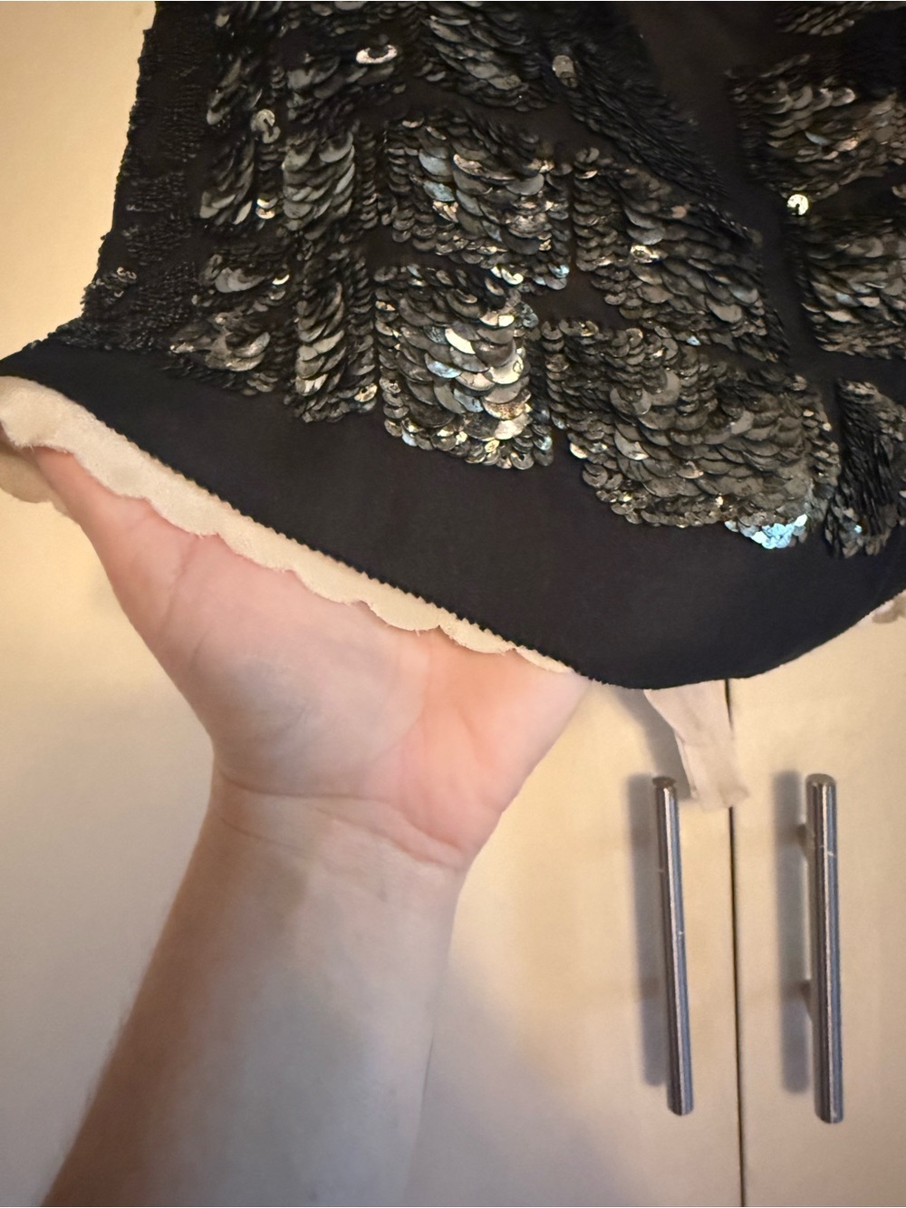 100% Silk Phillip Lim Black Sequin Cropped tie back Top - Picture 3 of 10